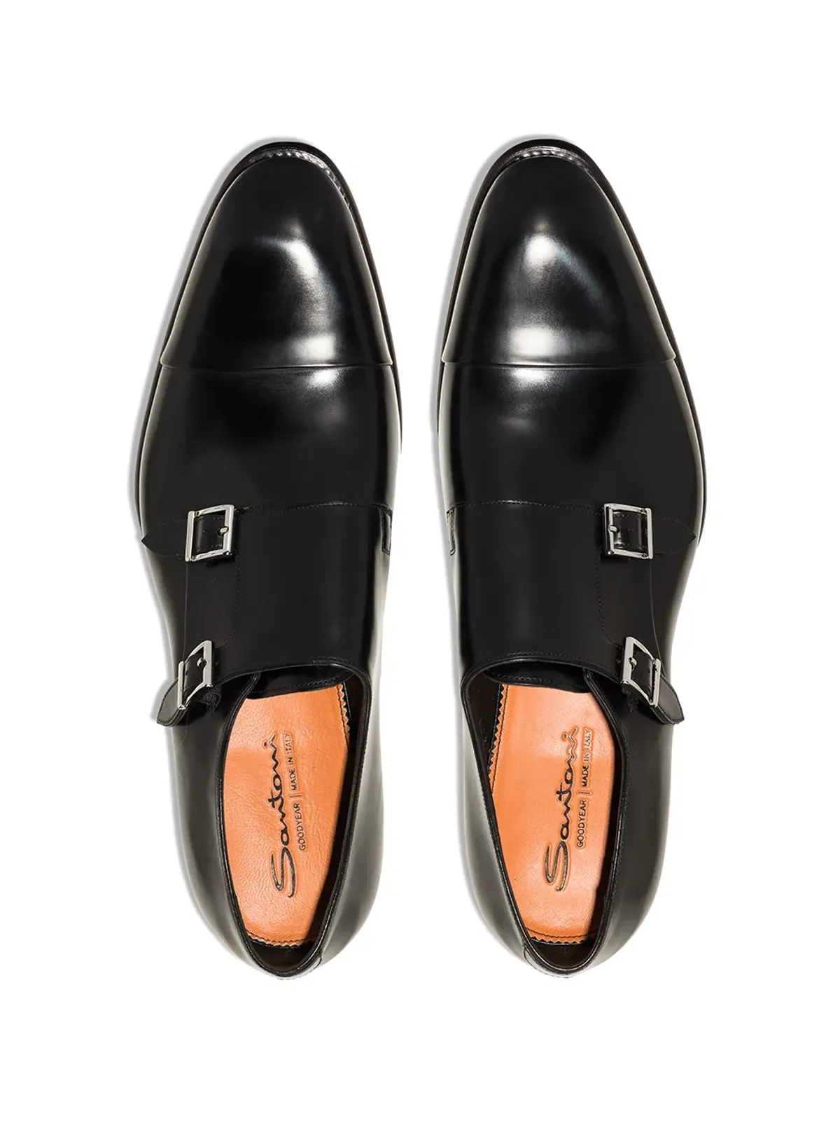 Santoni カーターレザーのモンクシューズ - ブラック - 画像4