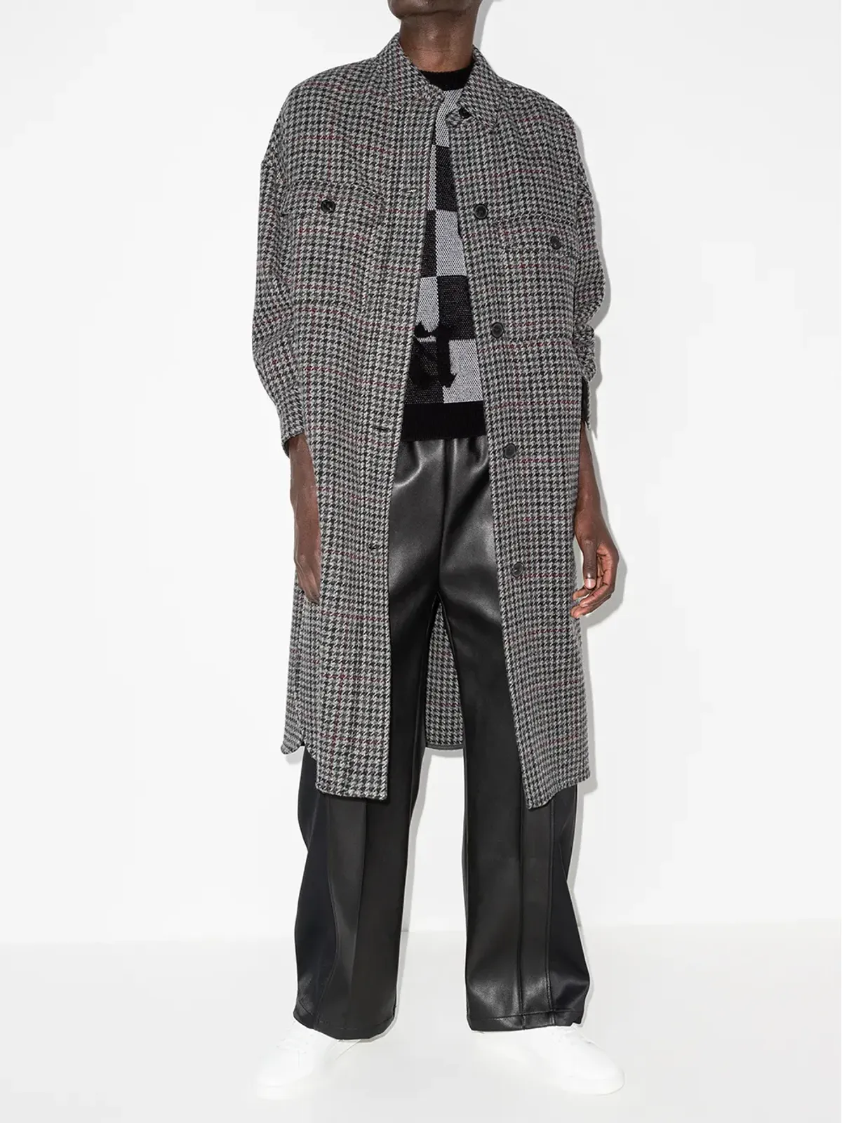 AMIRI チェック柄ツートーンカシミヤニットセーター - 画像5