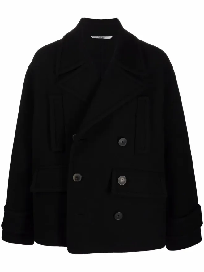 Valentino Garavani Valentino Garavani ダブルブレスト ヴァージンウール混紡コートの商品画像
