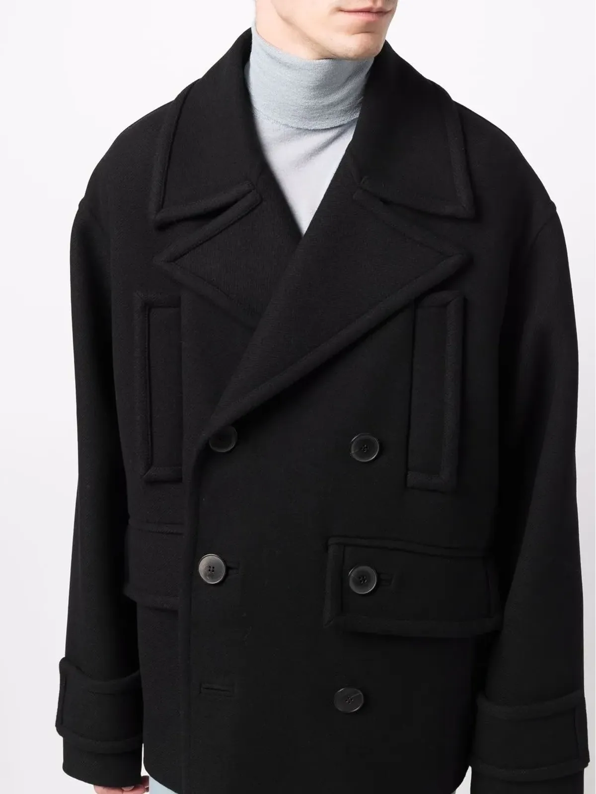 Valentino Garavani ダブルブレスト ヴァージンウール混紡コート - 画像5