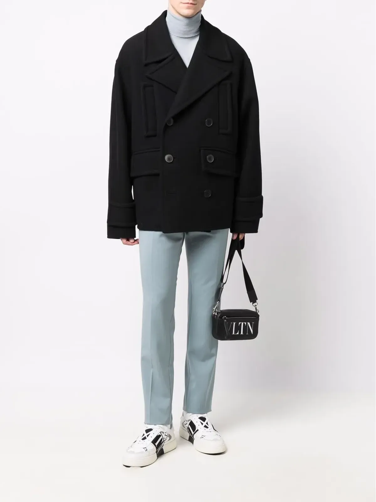 Valentino Garavani ダブルブレスト ヴァージンウール混紡コート - 画像2