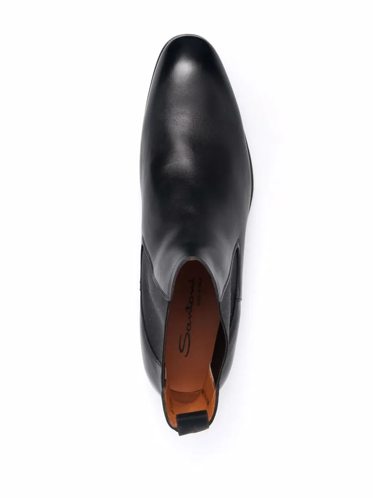 Santoni レザー チェルシーブーツ ブラック - 画像4