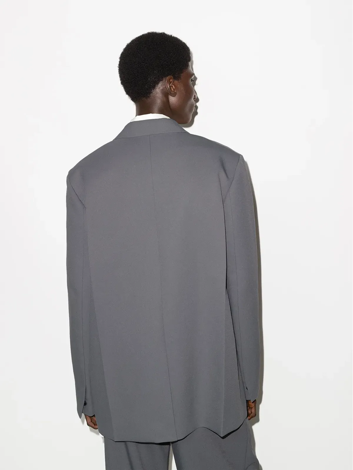 Off-White クリース入りシングルブレストブレザー - グレー - 画像3