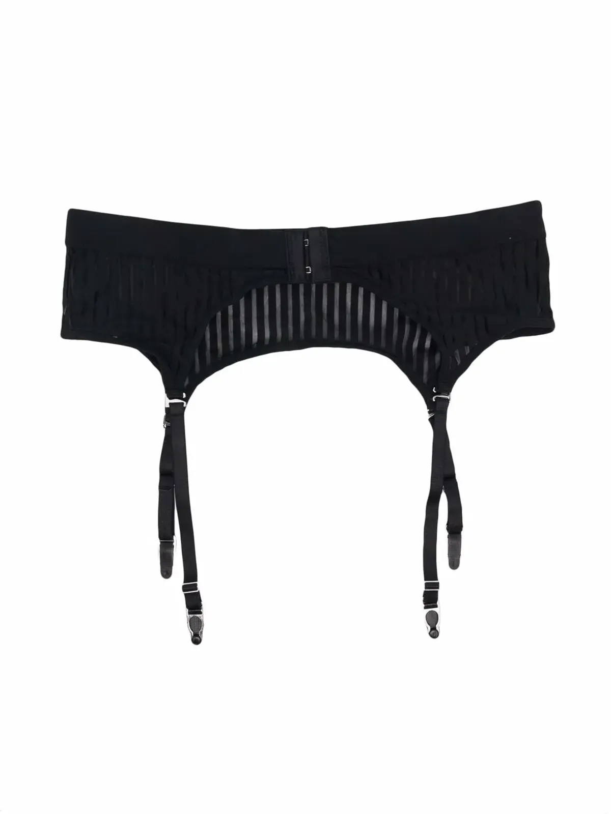 Maison Close Porte-Jarretelles striped suspenders - Black - 画像2