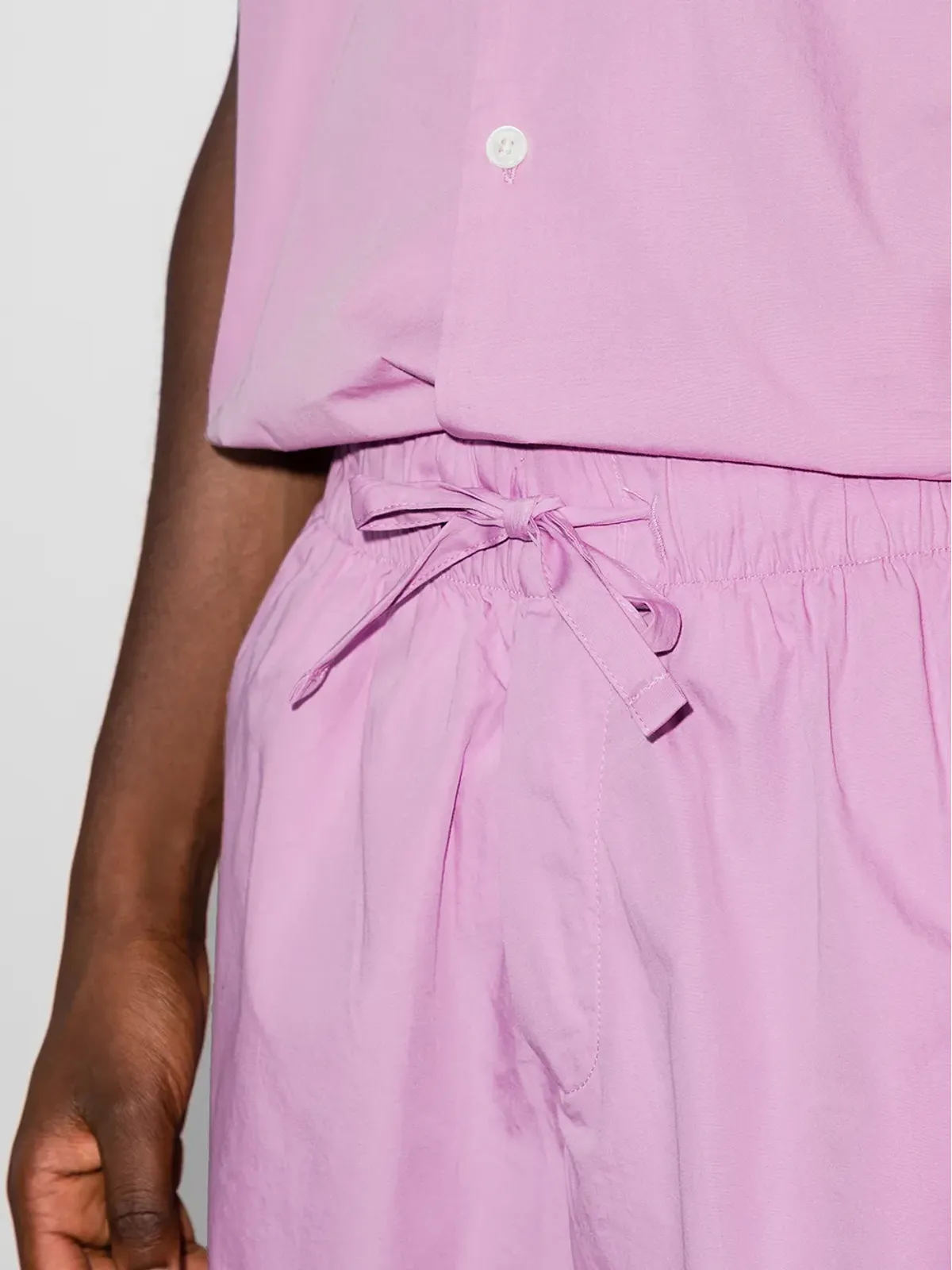 TEKLA ハイウエスト ドローストリング ポプリン ショーツ - 画像4
