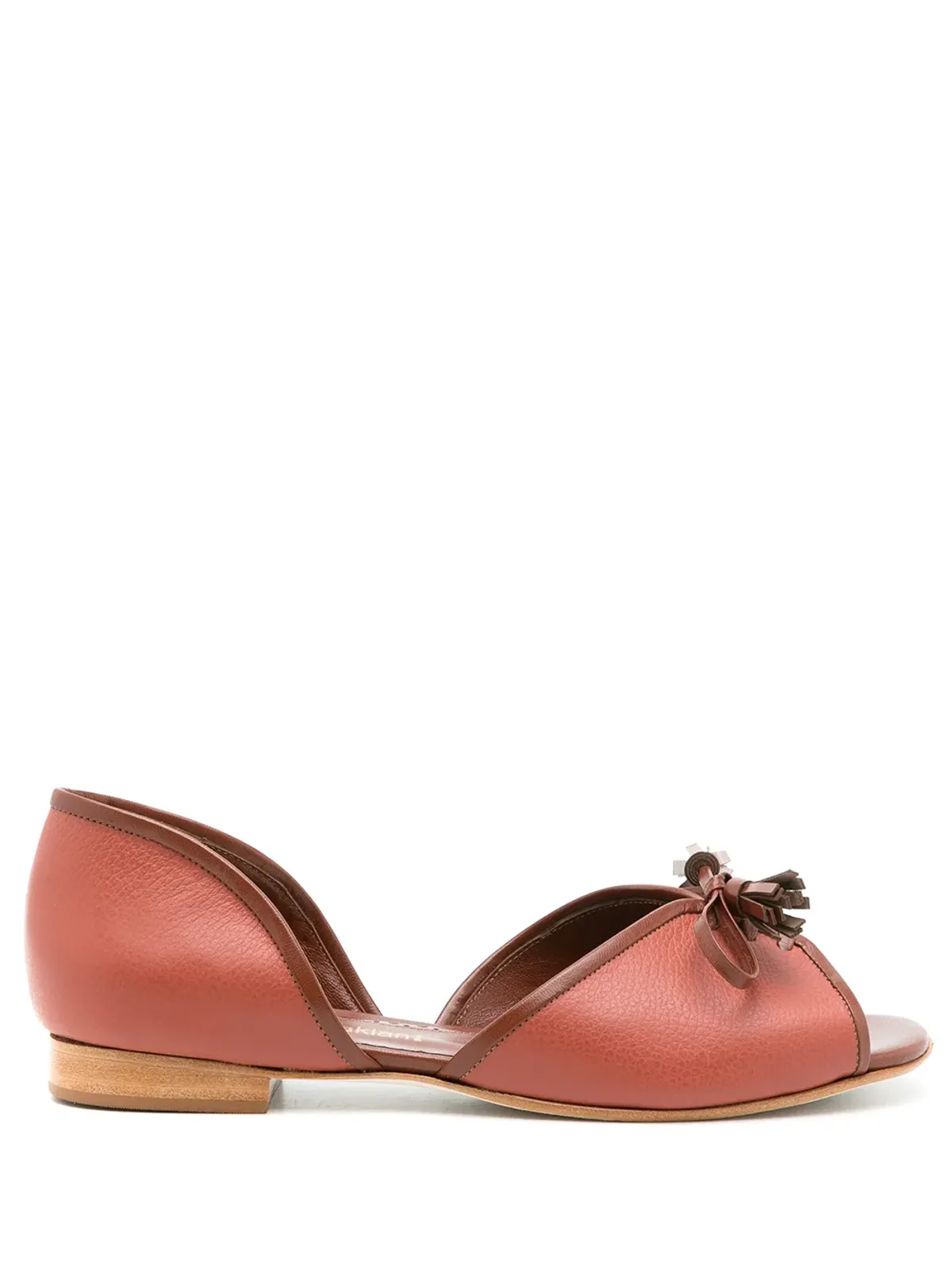 Sarah Chofakian レザー ノルウェー バレリーナシューズ - Brown - 画像1