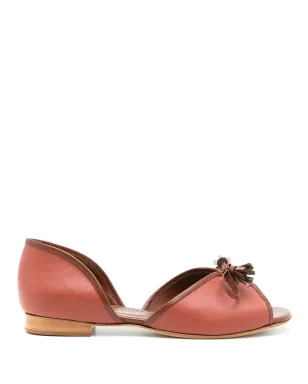 Sarah Chofakian レザー ノルウェー バレリーナシューズ - Brown - サムネイル1