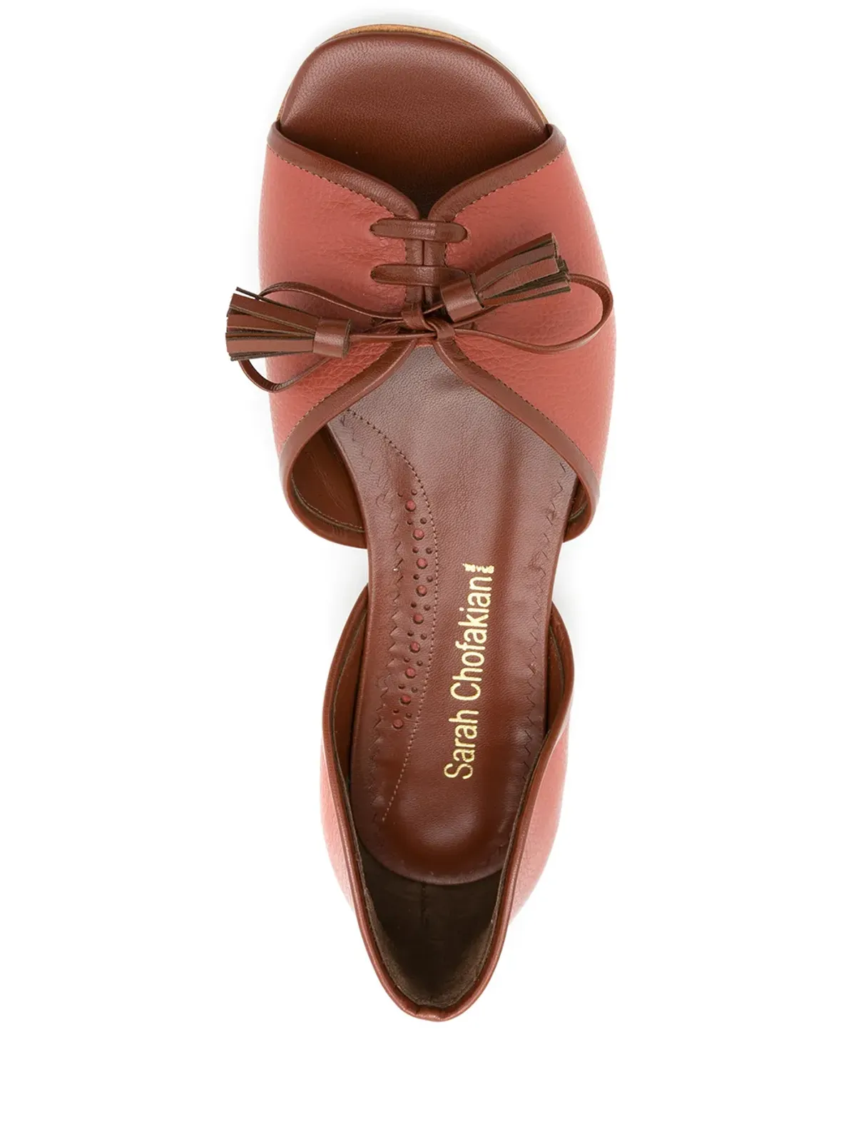 Sarah Chofakian レザー ノルウェー バレリーナシューズ - Brown - 画像4