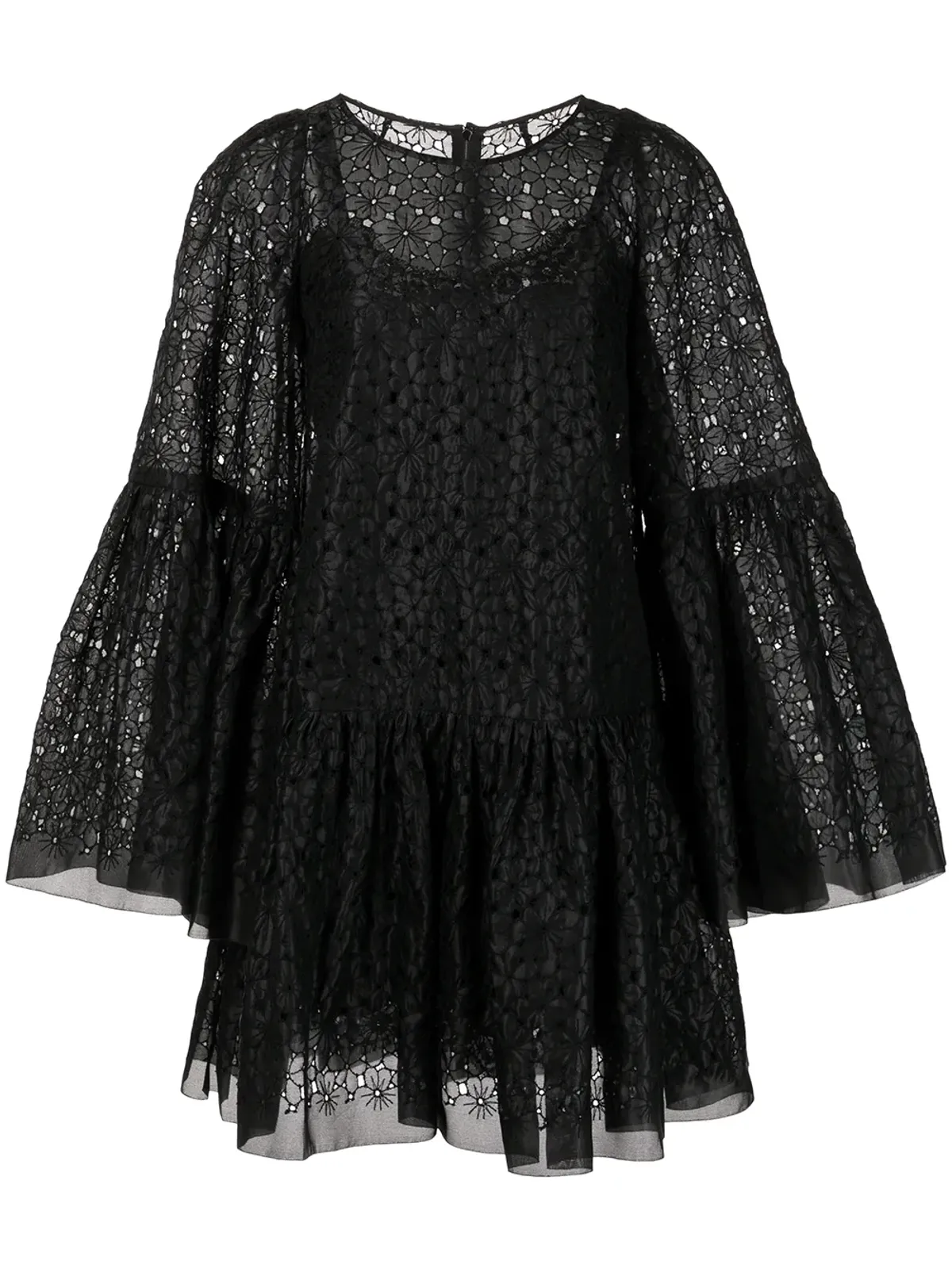 Dolce & Gabbana Pre-Owned 花柄刺繍入りフレアミニドレス（ブラック） - 画像1