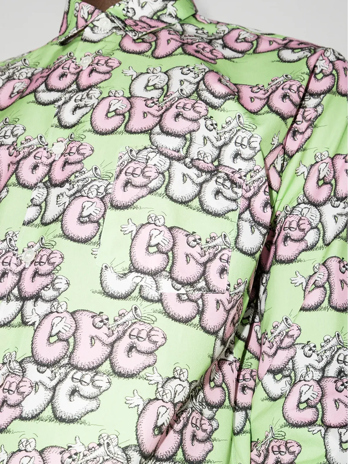 Comme Des Garçons Shirt KAWS グラフィックプリントシャツ - 画像4