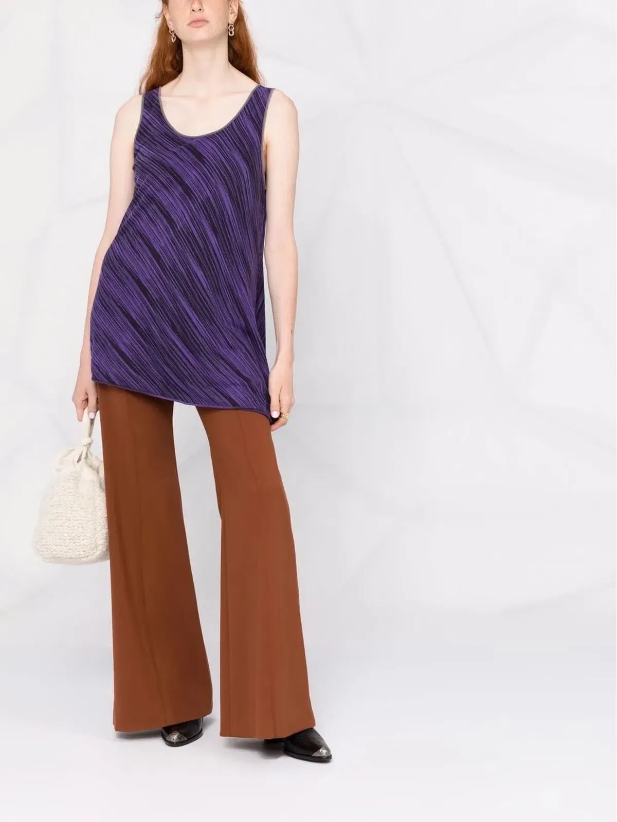 Missoni Pre-Owned 2000年代ストライプノースリーブトップ - 画像2