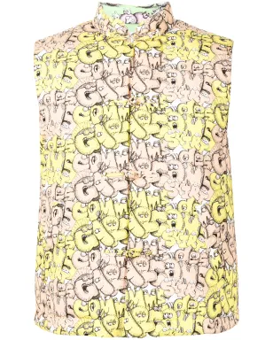 Comme Des Garçons Shirt ロゴプリント入りパデッドジレ（イエロー） - サムネイル1