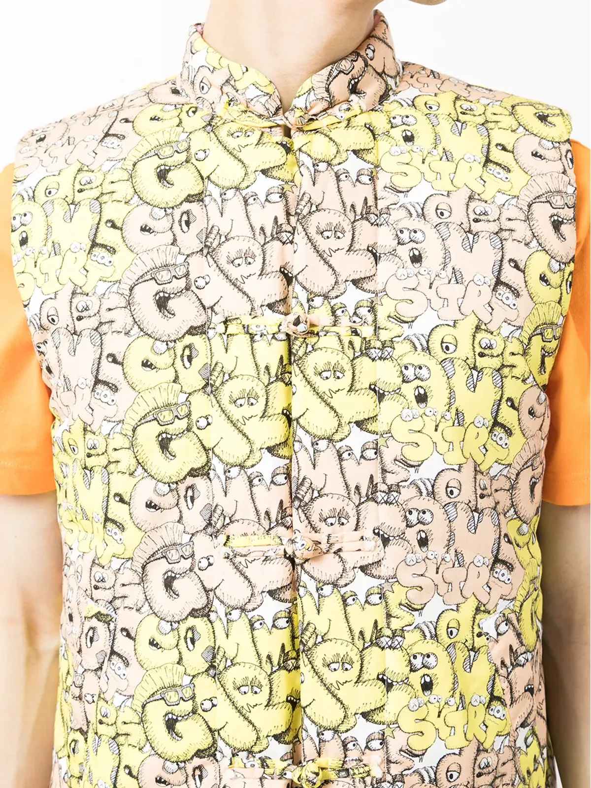 Comme Des Garçons Shirt ロゴプリント入りパデッドジレ（イエロー） - 画像5