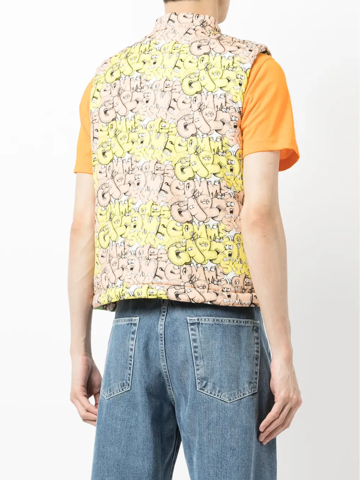 Comme Des Garçons Shirt ロゴプリント入りパデッドジレ（イエロー） - 画像4