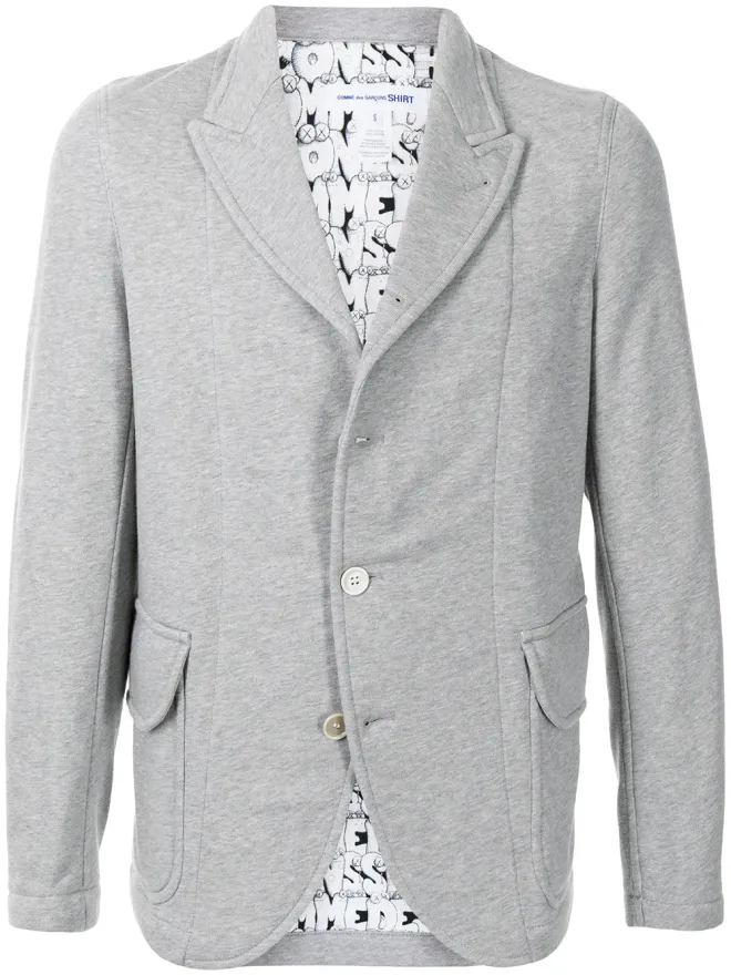 Comme des Garçons Shirt Comme Des Garçons Shirt シングルブレスト コットン ブレザー - グレーの商品画像