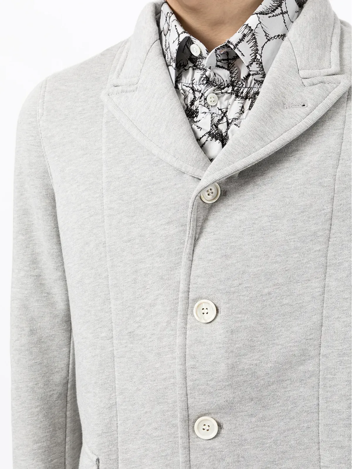 Comme Des Garçons Shirt シングルブレスト コットン ブレザー - グレー - 画像5