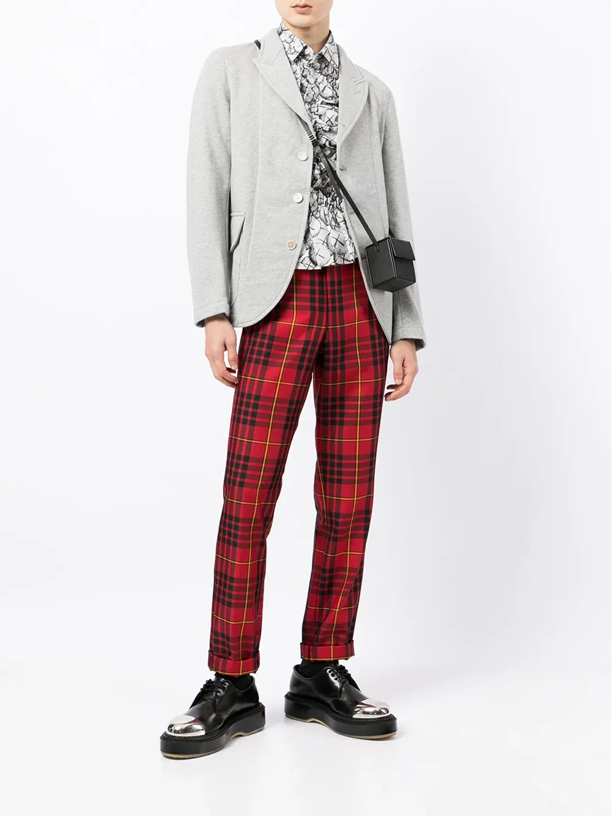 Comme Des Garçons Shirt シングルブレスト コットン ブレザー - グレー - 画像2