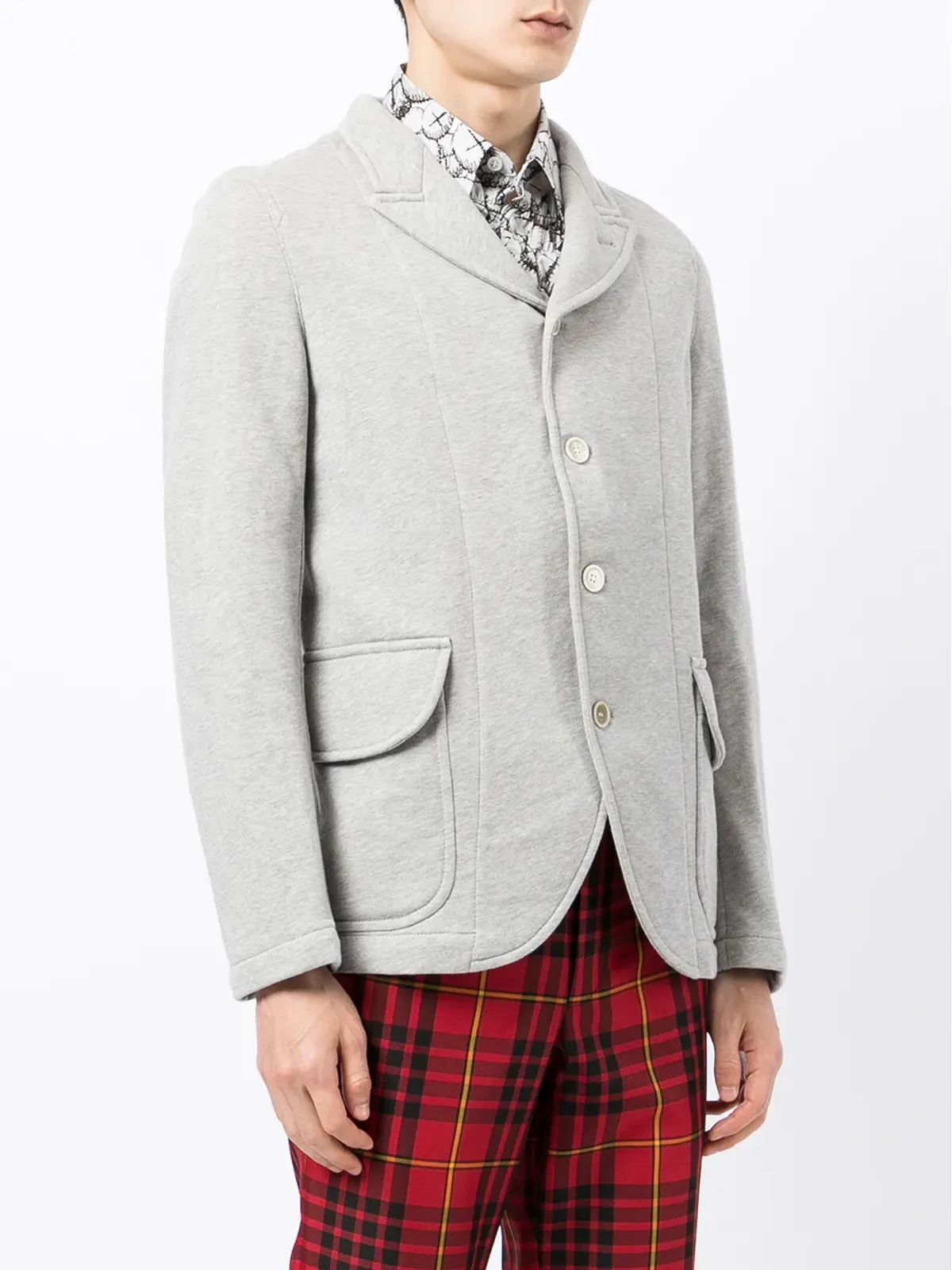 Comme Des Garçons Shirt シングルブレスト コットン ブレザー - グレー - 画像3