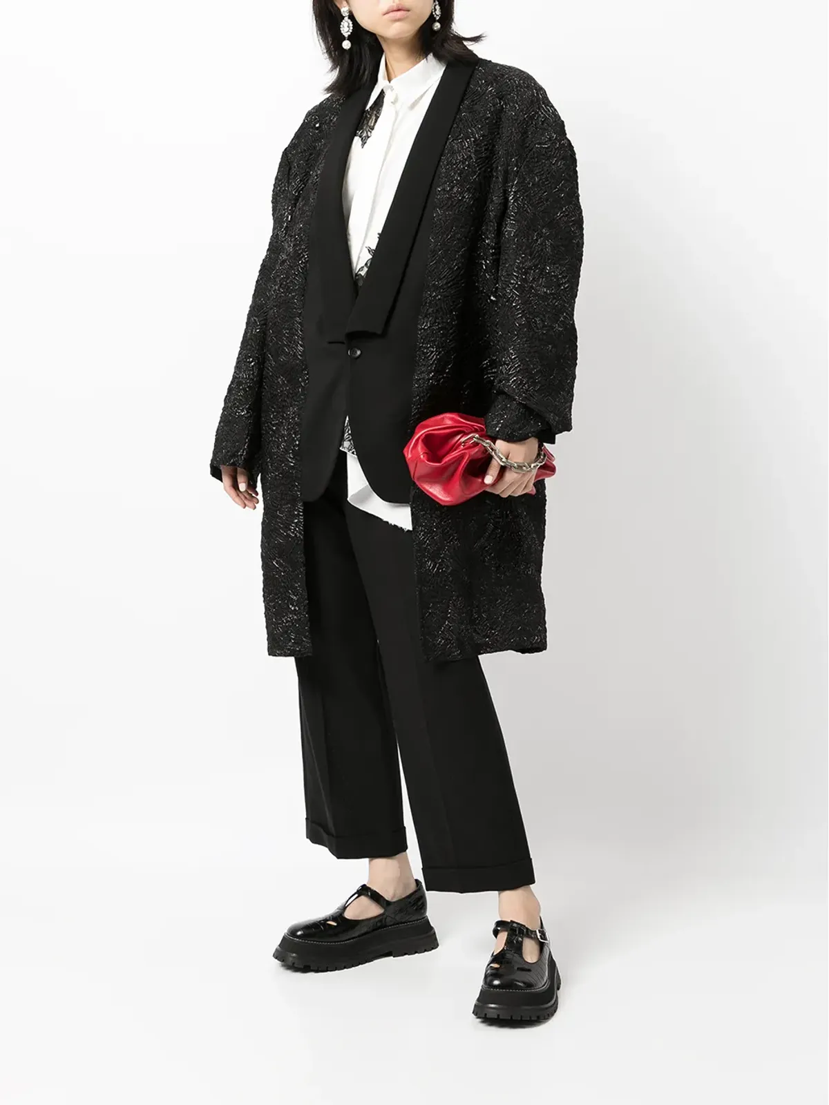 Comme Des Garçons ミディ丈 シングルブレストブレザー ブラック - 画像2