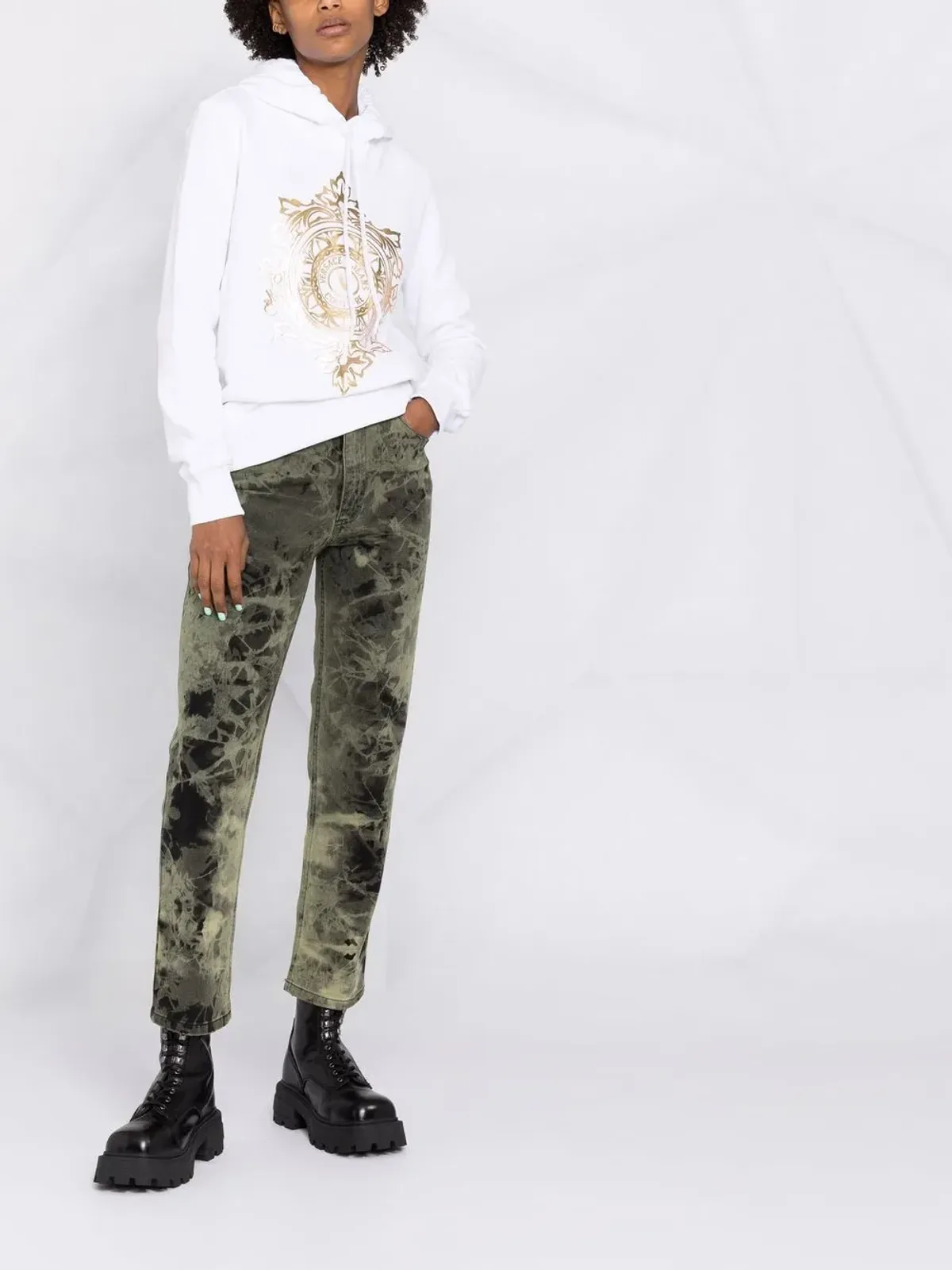 Versace Jeans Couture V-Emblem コットン フーディ - 画像2