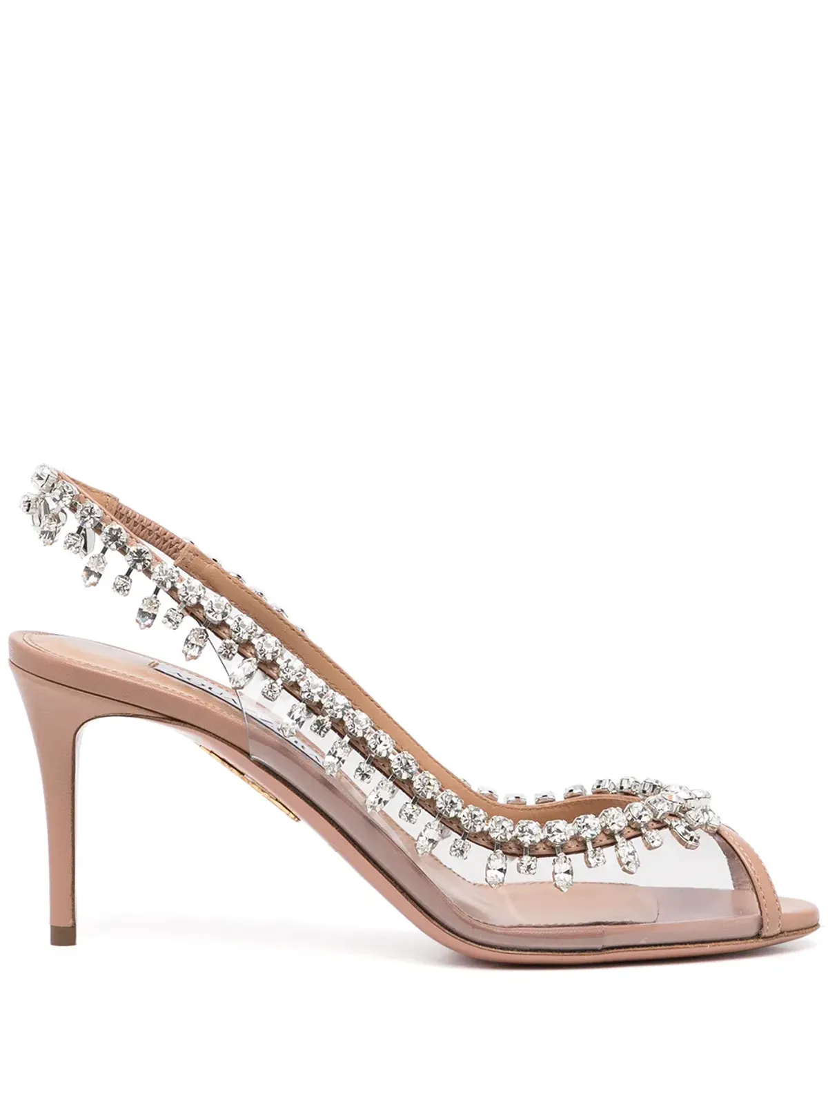 Aquazzura Temptation Crystal 75mm スリングバックパンプス - 画像1