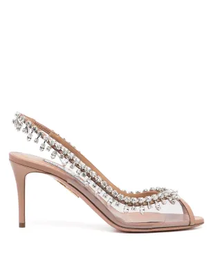 Aquazzura Temptation Crystal 75mm スリングバックパンプス - サムネイル1