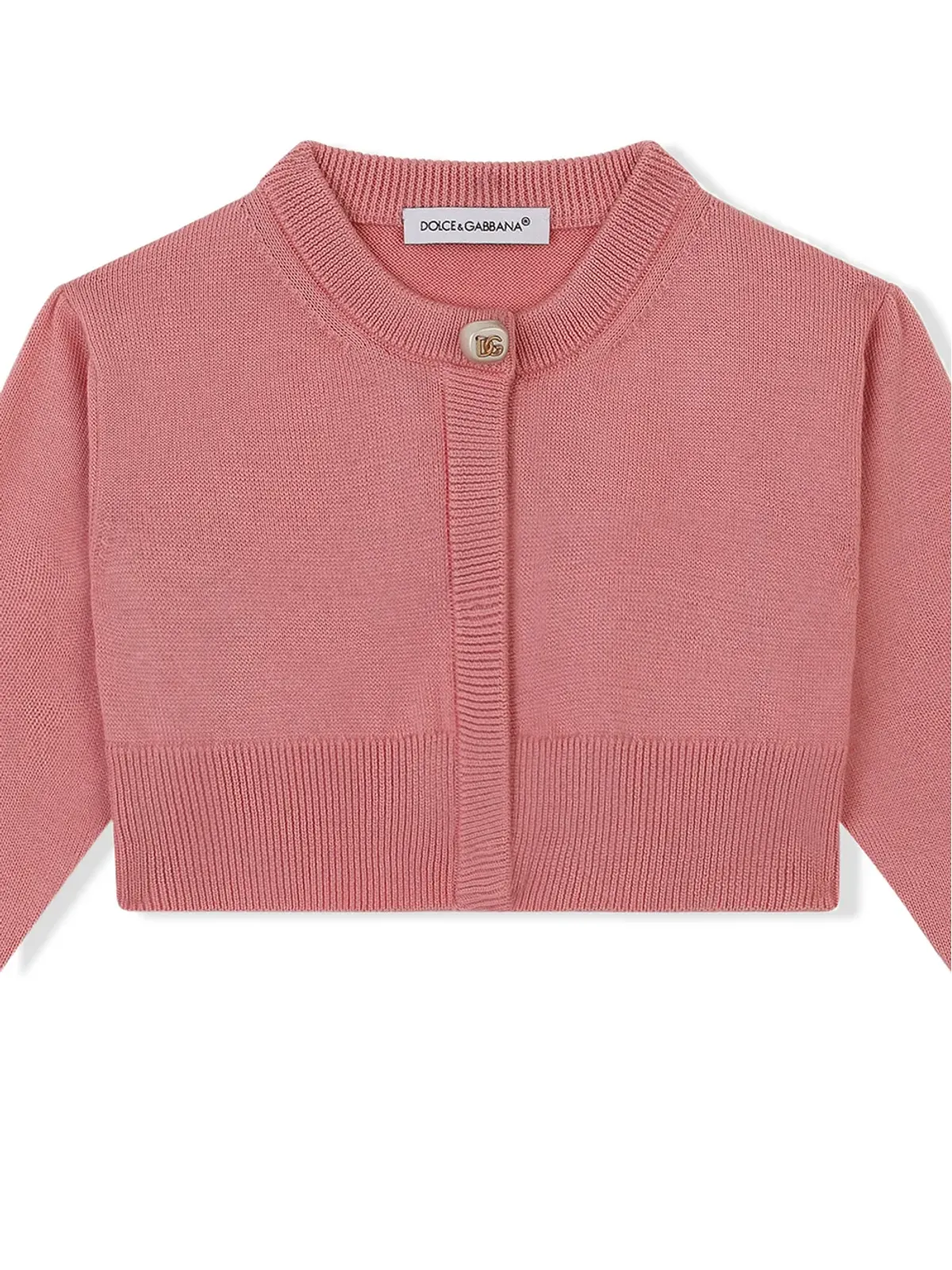 Dolce & Gabbana Kids クロップド コットンニット カーディガン - ピンク - 画像3