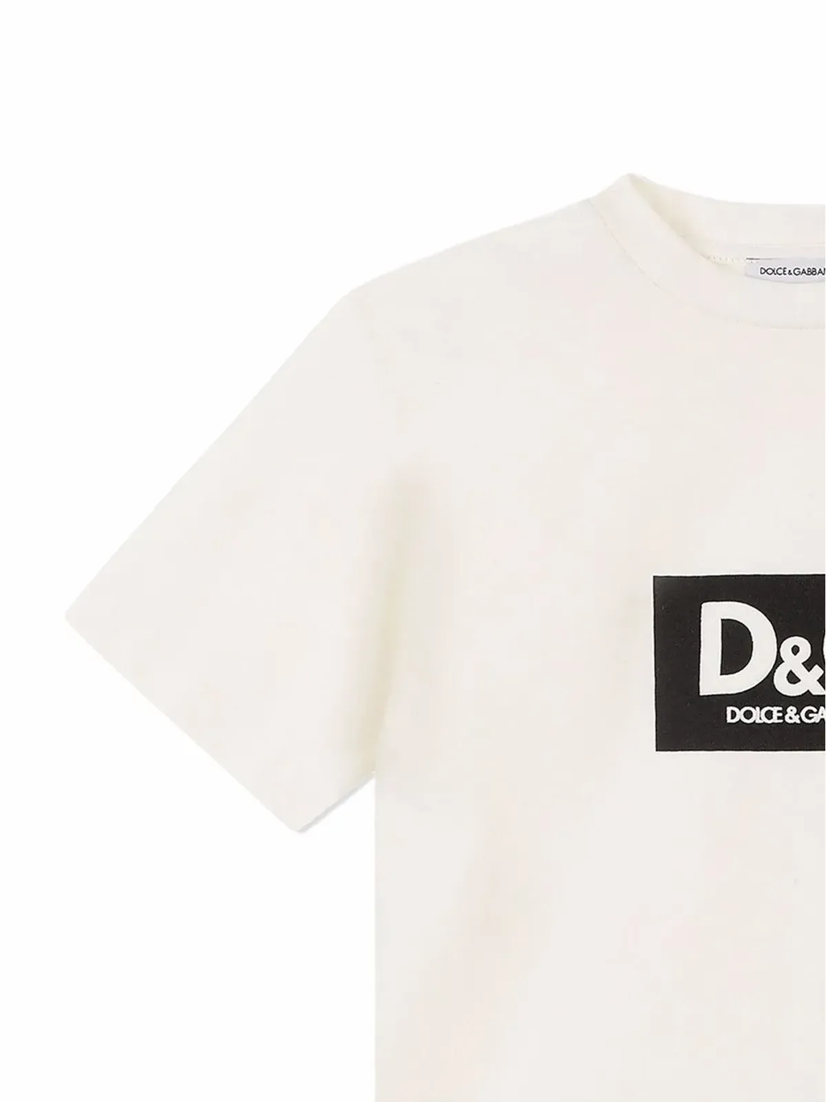 Dolce & Gabbana Kids インタークロック ロゴプリント コットンTシャツ - 画像3