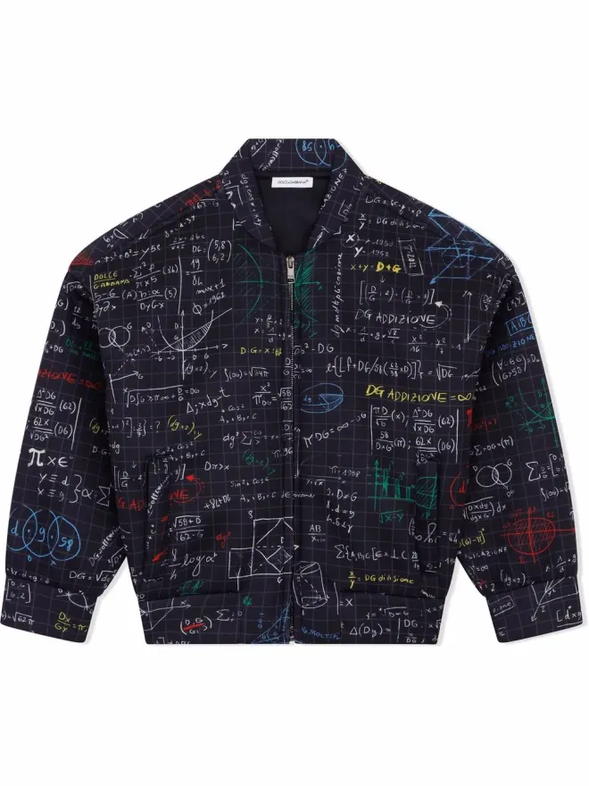 Dolce & Gabbana Kids Dolce & Gabbana Kids アルジェブラプリント ボンバー ジャケットの商品画像