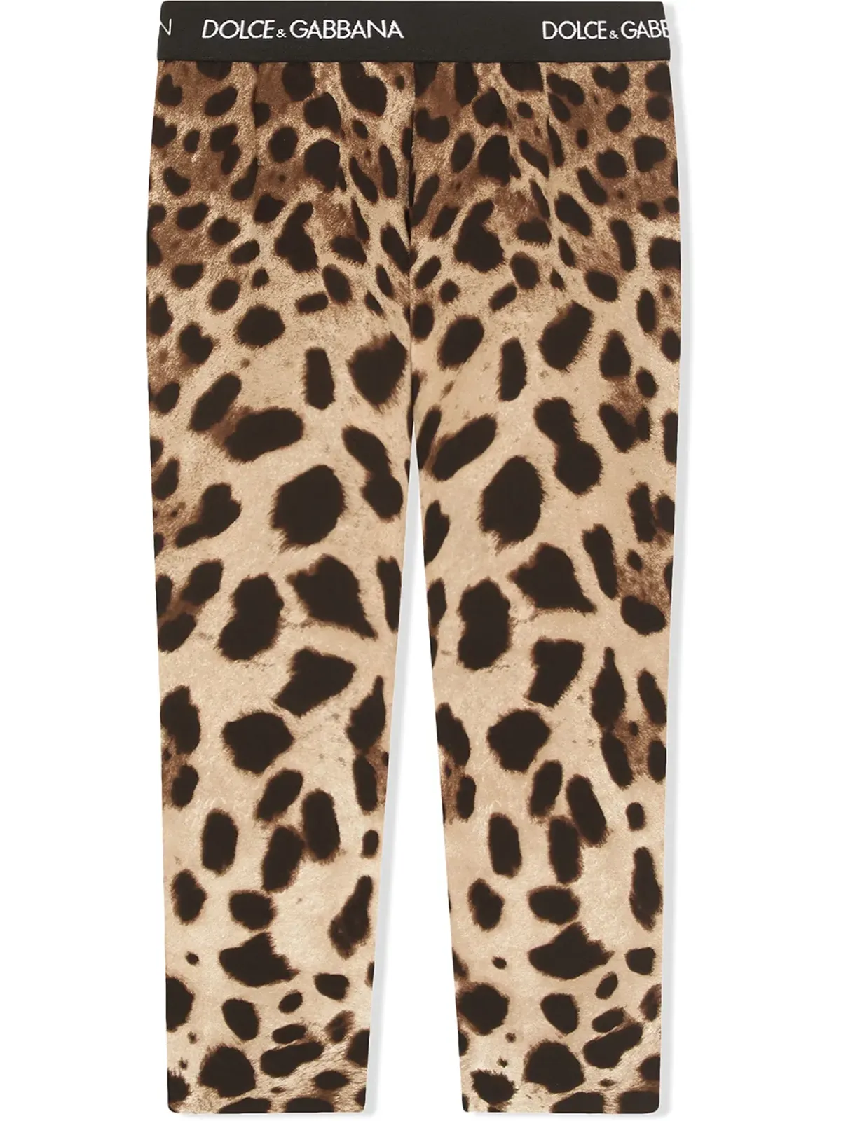 Dolce & Gabbana Kids レオパード柄ストレッチシルクレギンス - 画像2