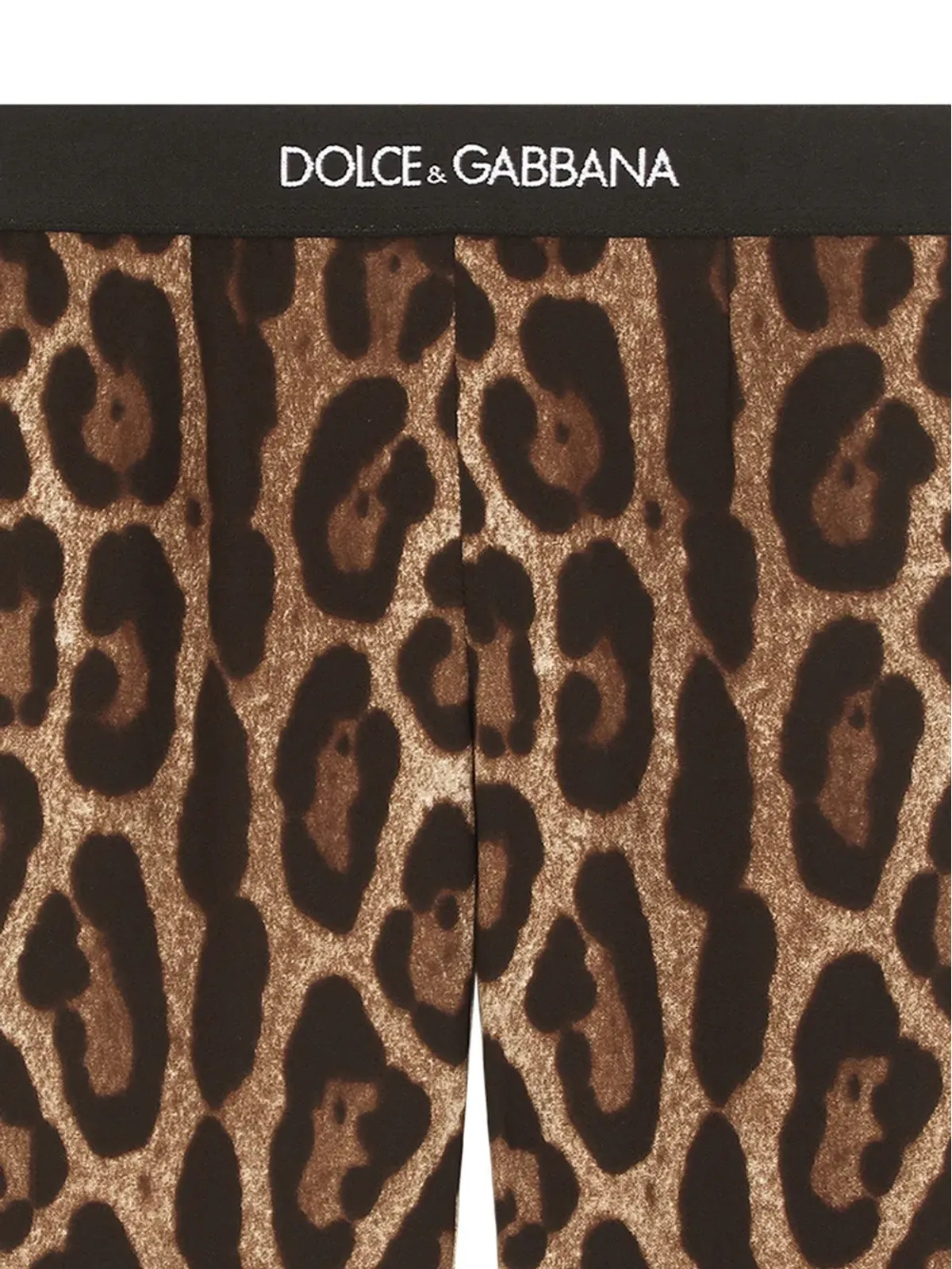 Dolce & Gabbana Kids レオパード柄ストレッチシルクレギンス - 画像3