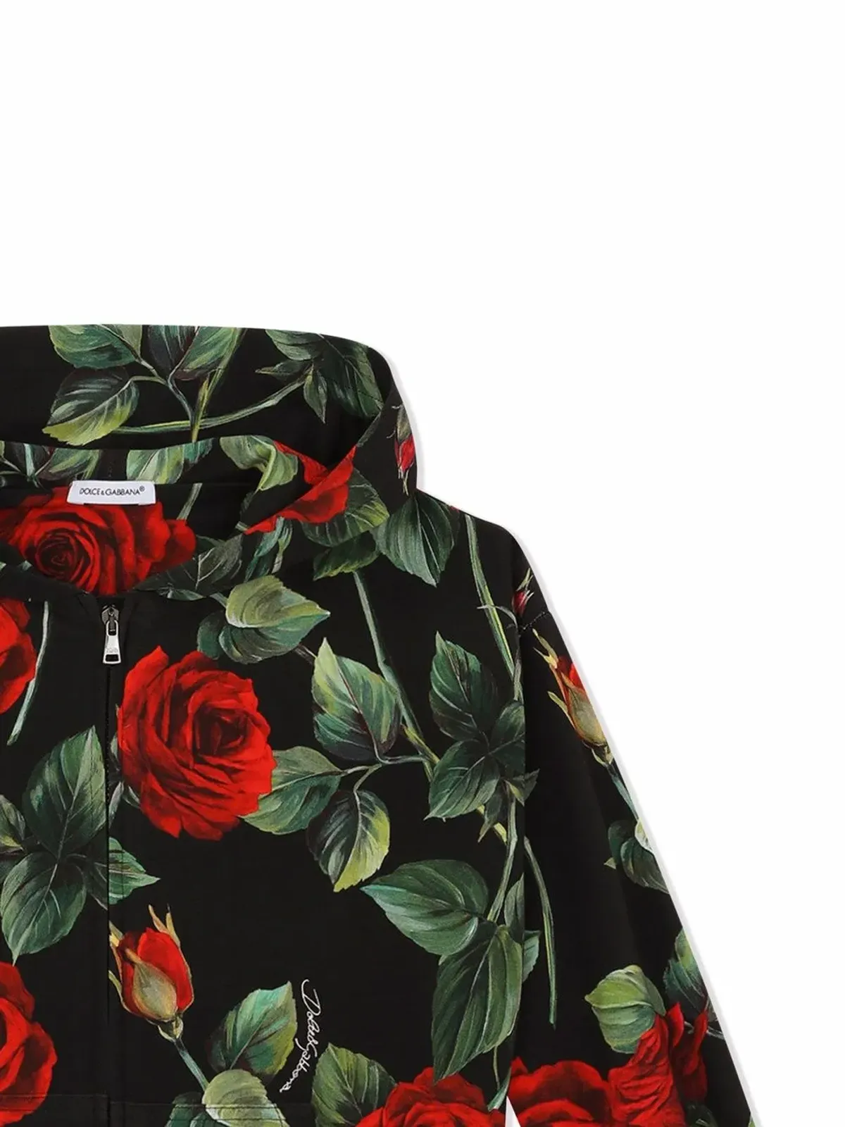 Dolce & Gabbana Kids インタークロック ローズプリント フーディ - 画像3