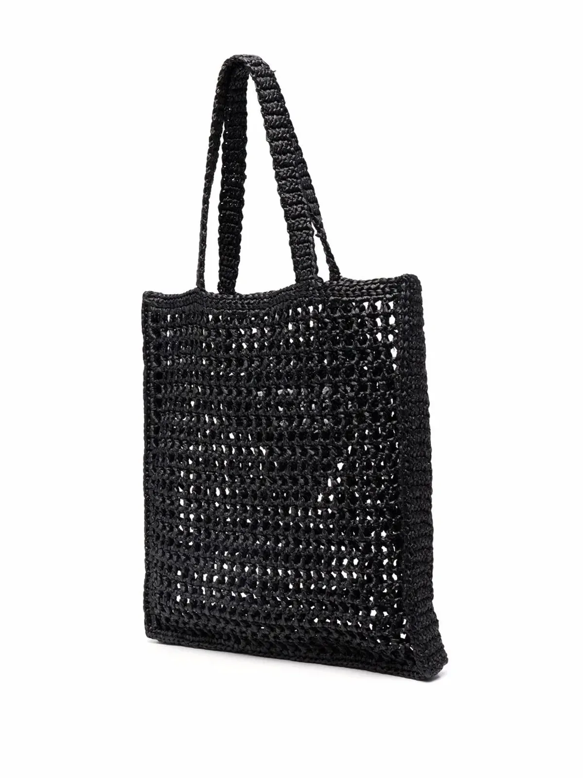 Prada 編み込みデザイン ロゴプリント ショルダーバッグ - Black - 画像3