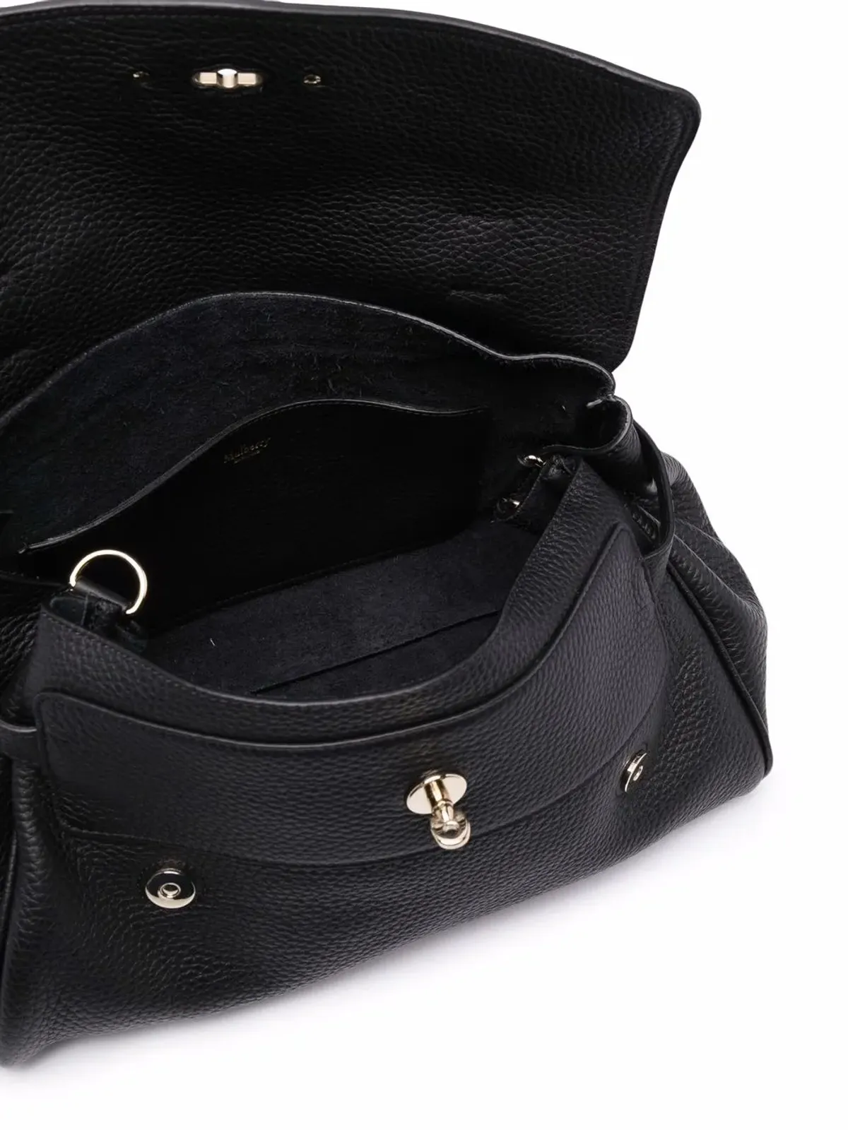 Mulberry Alexa 編み込みハンドル バックル トートバッグ（ブラック） - 画像5