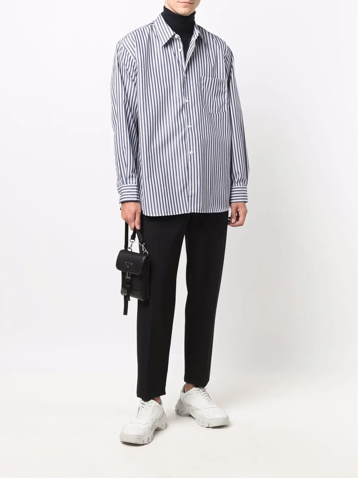 Comme Des Garçons Shirt オーバーサイズストライプシャツ - ブルー - 画像2