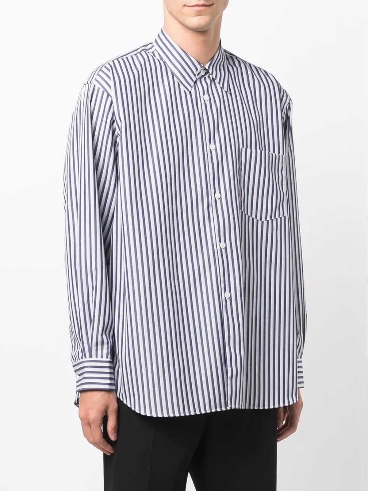Comme Des Garçons Shirt オーバーサイズストライプシャツ - ブルー - 画像3