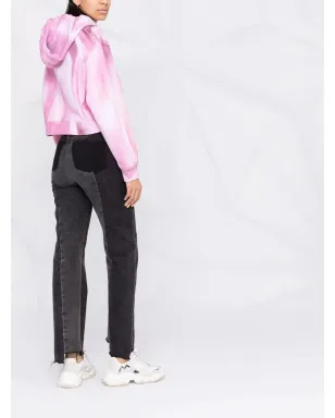 Moschino brushstroke-print cropped hoodie - Pink - サムネイル4