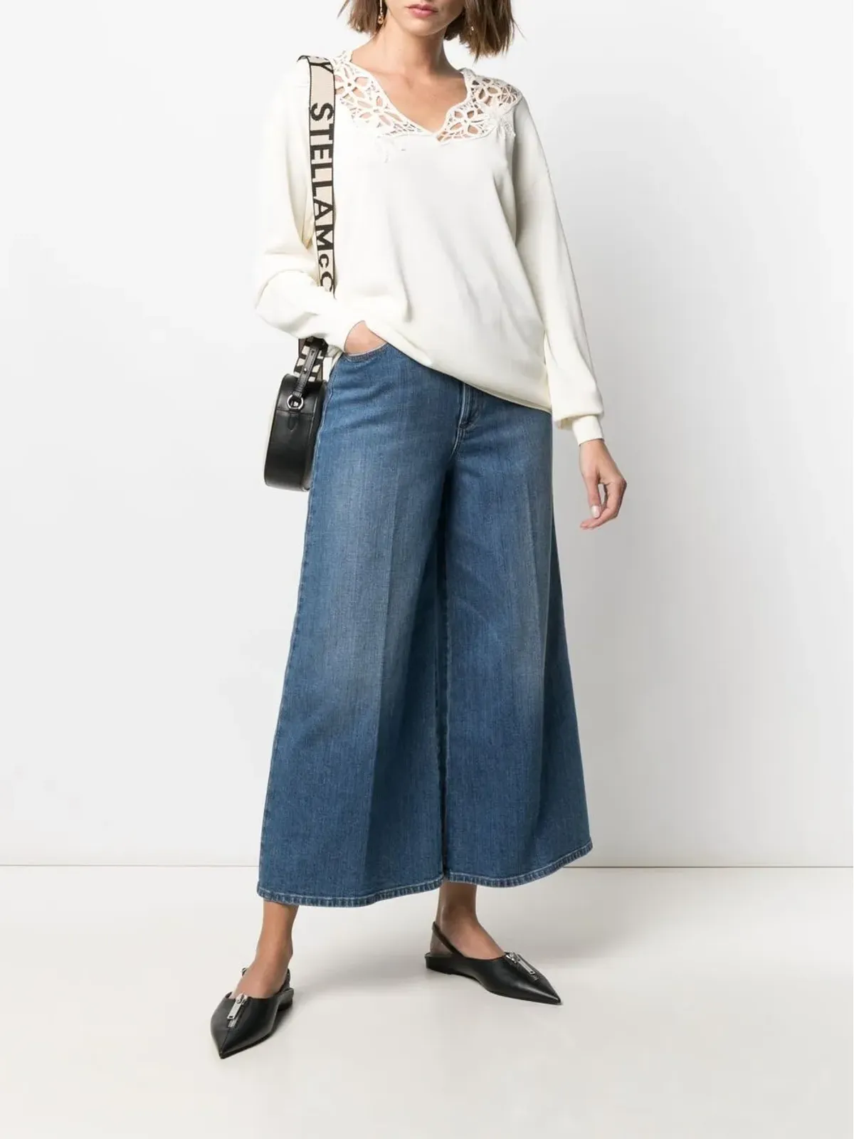 Stella McCartney レースディテール Vネック ジャンパー - 画像2