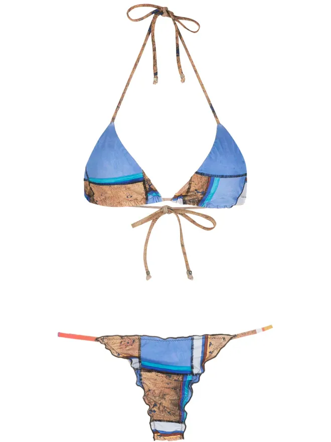 Amir Slama Amir Slama ストライプ柄エコビキニセットの商品画像
