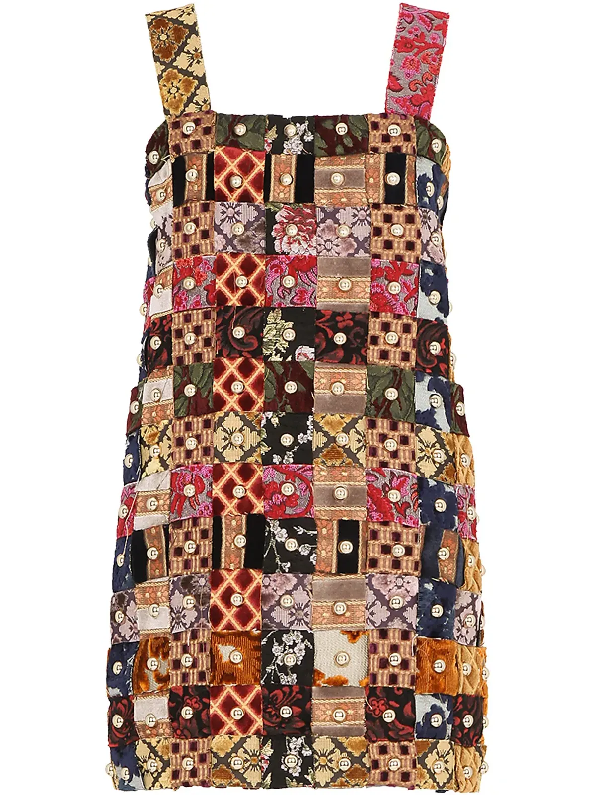 Dolce & Gabbana パッチワークジャカード ミニドレス - 画像1