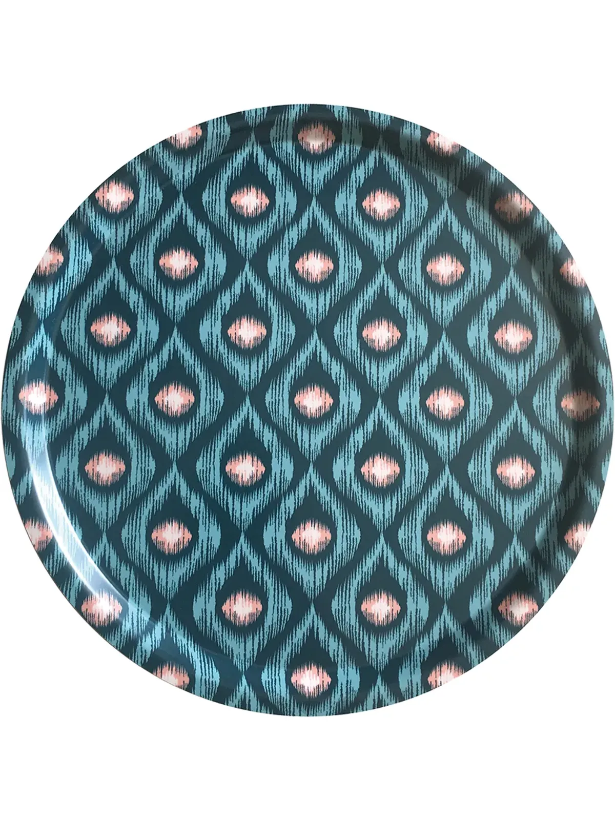 Les-Ottomans 孔雀柄木製トレイ - 画像1