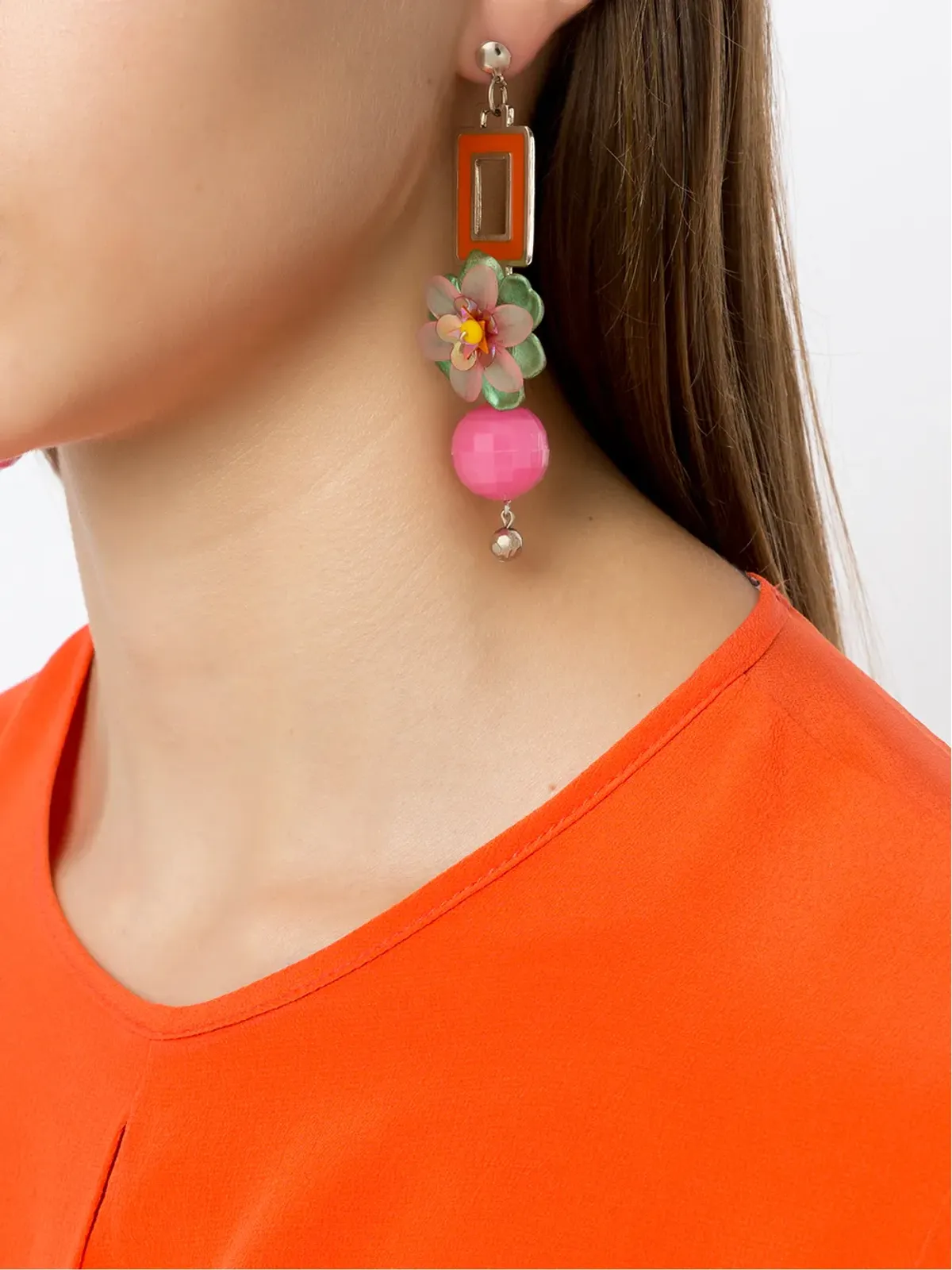 Amir Slama フローラ アシンメトリック ドロップ ピアス - 画像3
