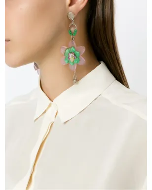 Amir Slama 花柄の非対称ドロップピアス - ピンク - サムネイル2