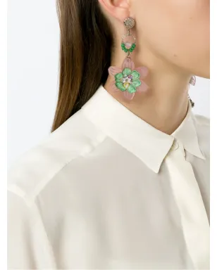 Amir Slama 花柄の非対称ドロップピアス - ピンク - サムネイル3
