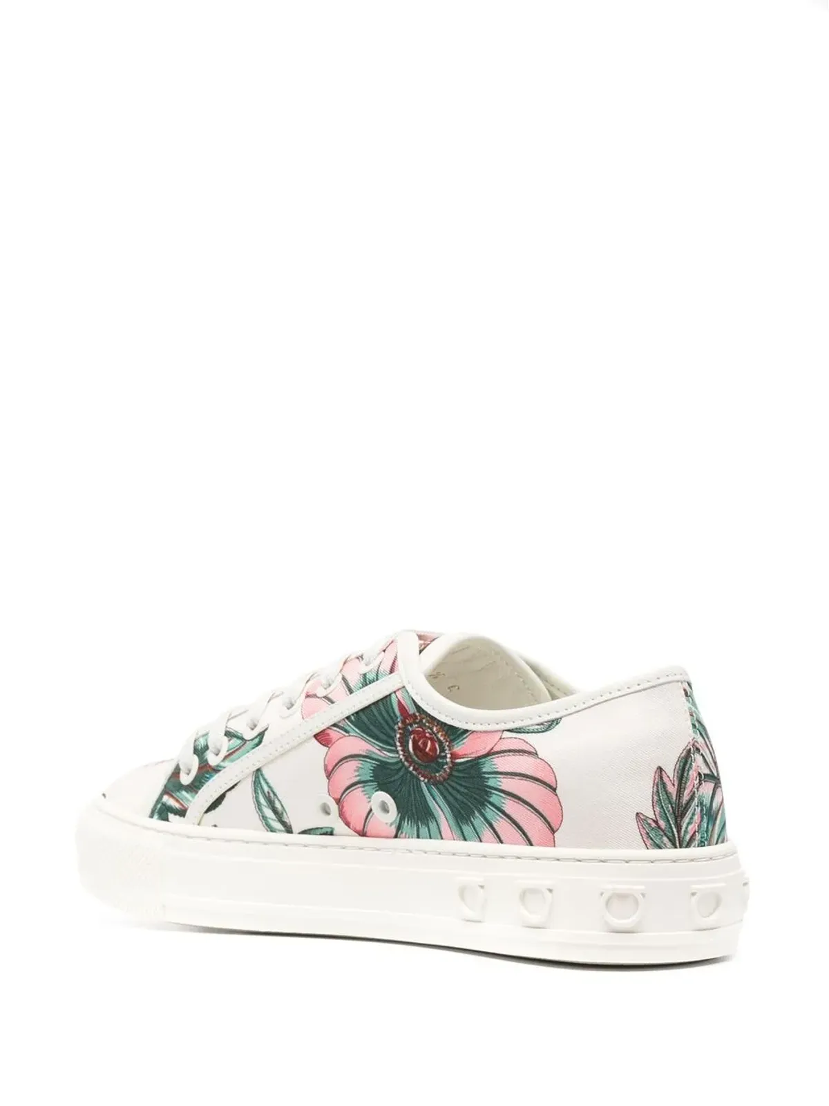 Ferragamo Papavero-print ローカットスニーカー - 画像3
