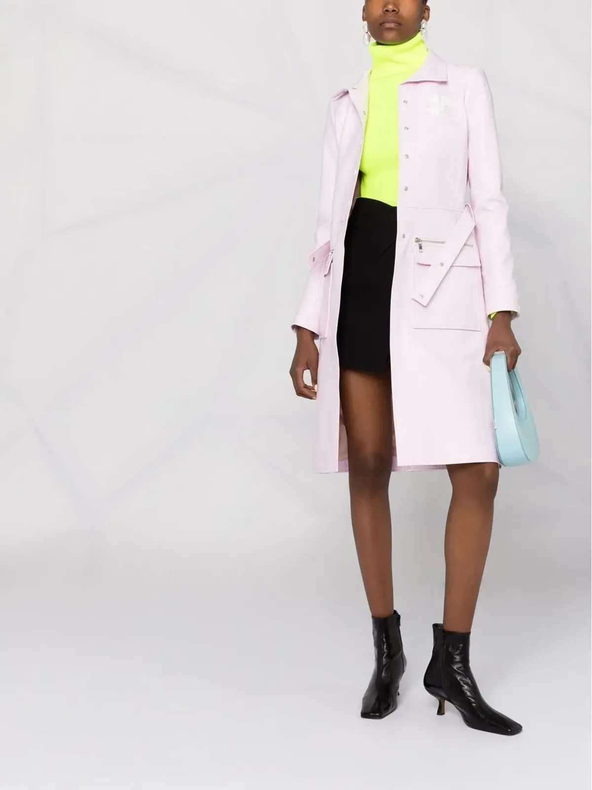 Courrèges ロゴアップリケ ヴィニール トレンチコート - Pink - 画像2