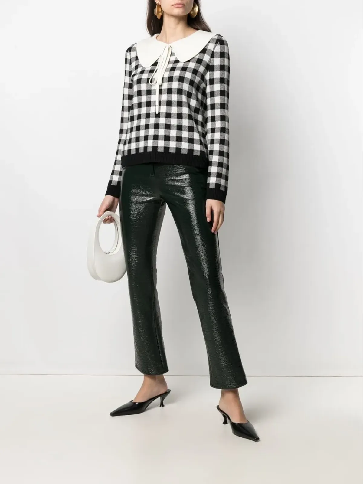 Courrèges スリムカット ヴィニールパンツ - 画像2