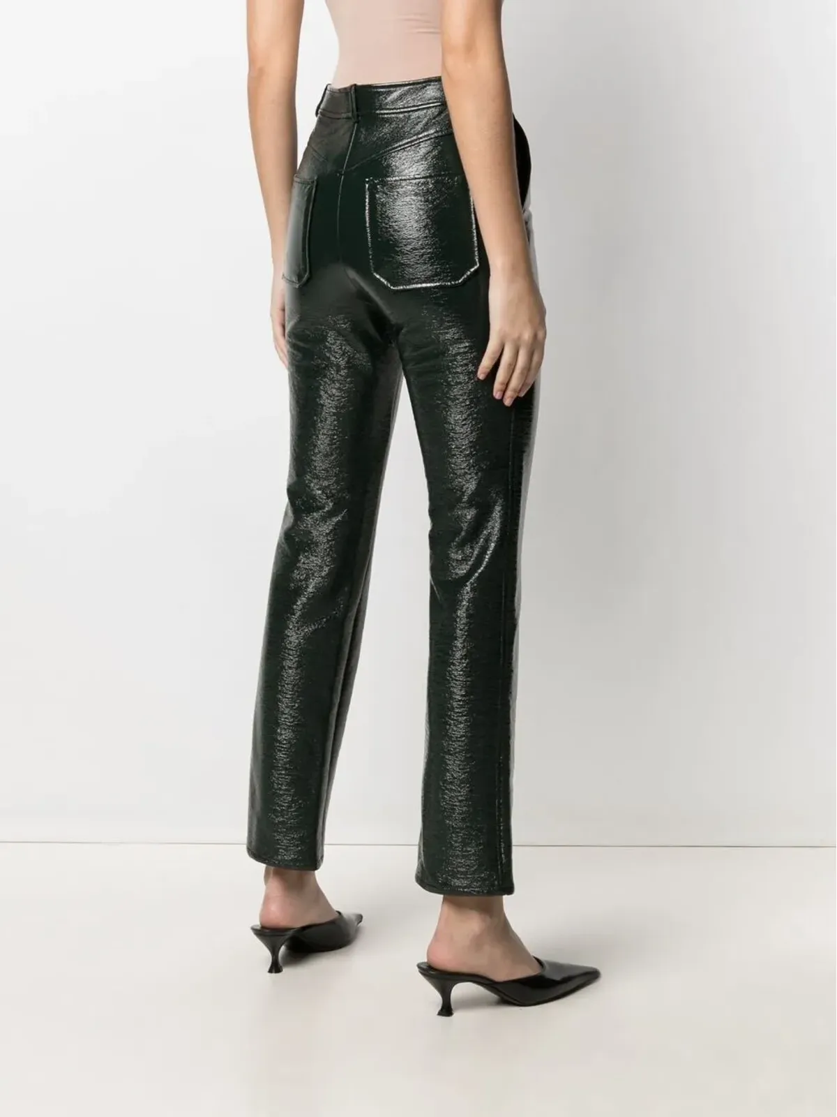 Courrèges スリムカット ヴィニールパンツ - 画像4