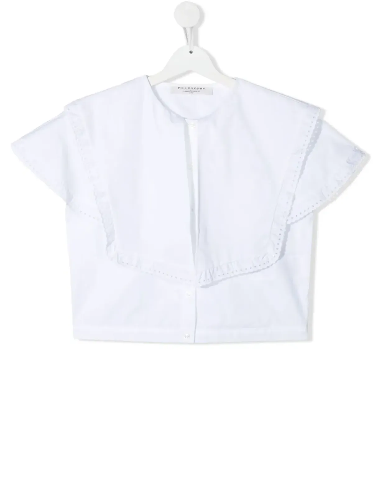 Philosophy Di Lorenzo Serafini Kids TEEN フリル付きコットンシャツ - 画像1