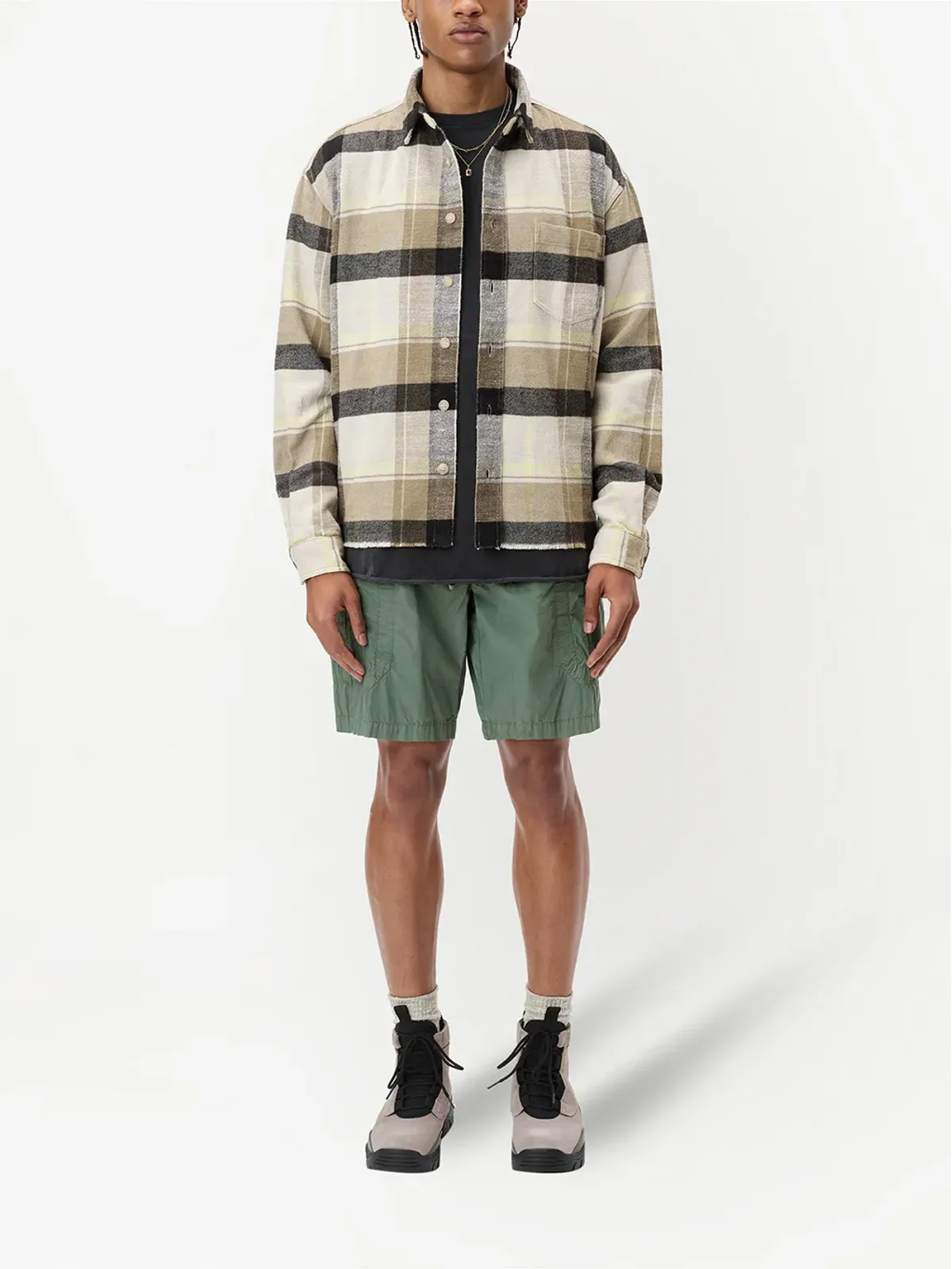 John Elliott チェックプリントボタンアップシャツ - 画像2